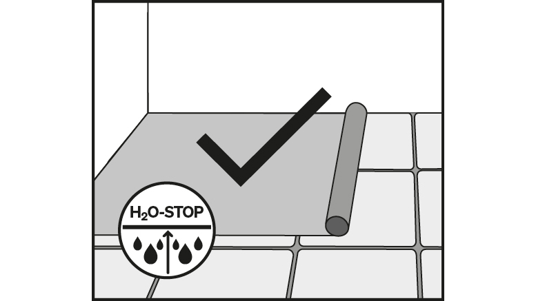 PE-Folie als Trennschicht auf Fliesen, Platten oder Steinböden