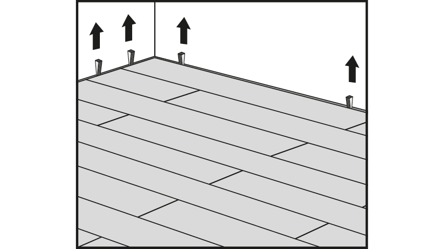 Holzkeile entfernen