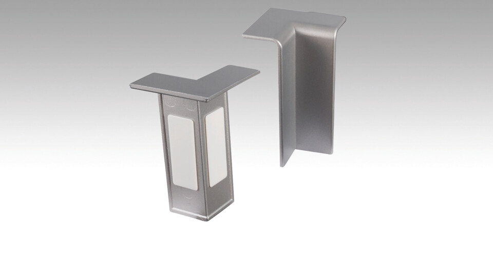 Corner system - 15 MK | 20 PK profiles Internal corner (self-adhesive) Stainless steel 2038