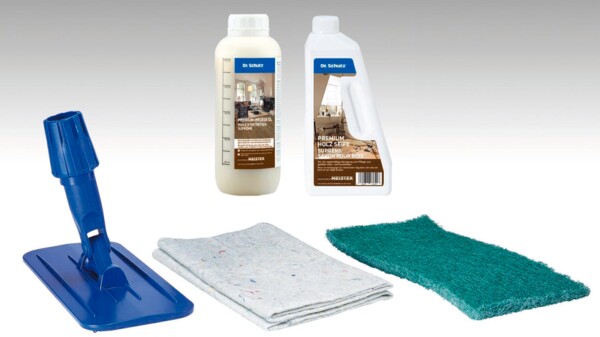 Reinigungsmittel | Pflegemittel Premium Pflegeset für naturgeölte Parkett- und Holzböden D / F