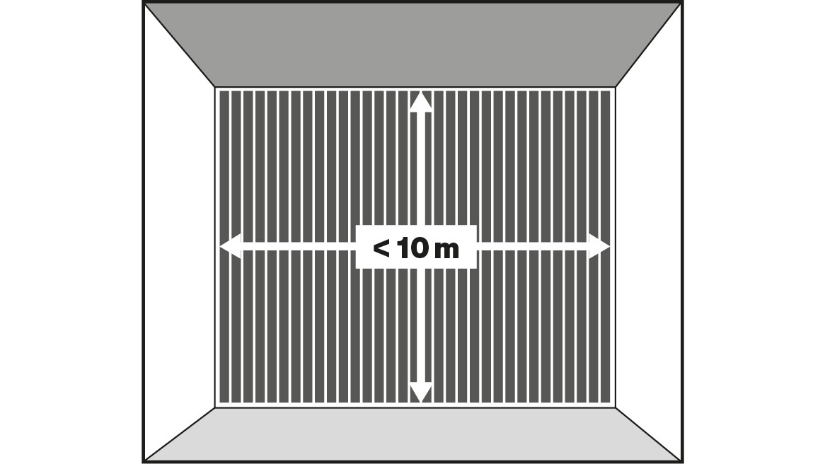 Maximale Verlegefläche 10 m 