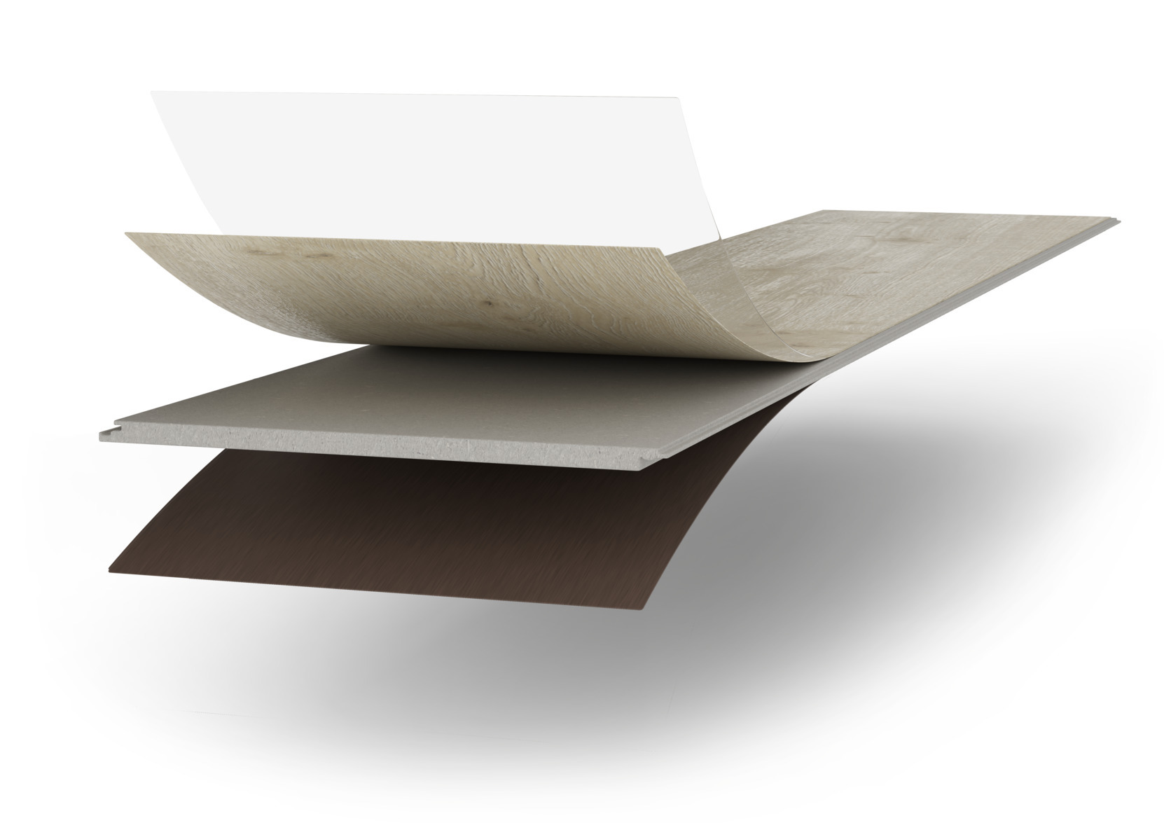 a. Superficie Diamond Pro
b. Papel decorativo antiestático 
c. Capa media AquaSafe+ 
d. Impregnación de los bordes AquaStop
e. Contracara para la estabilidad de forma