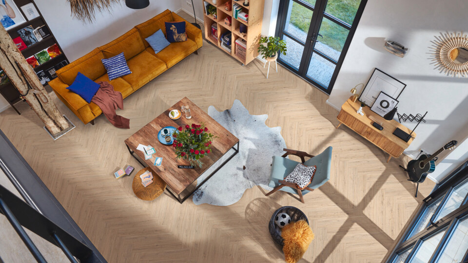 Herringbone laminate flooring