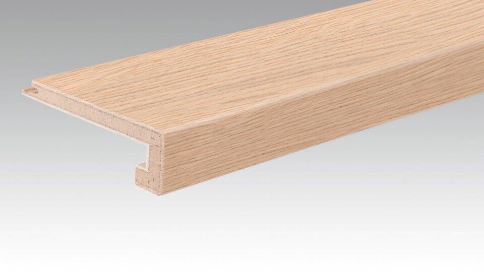 Perfil de cantos de escaleras de parquet Perfil de cantos de escaleras parquet - perfil U Roble vivo blanco crema 9012