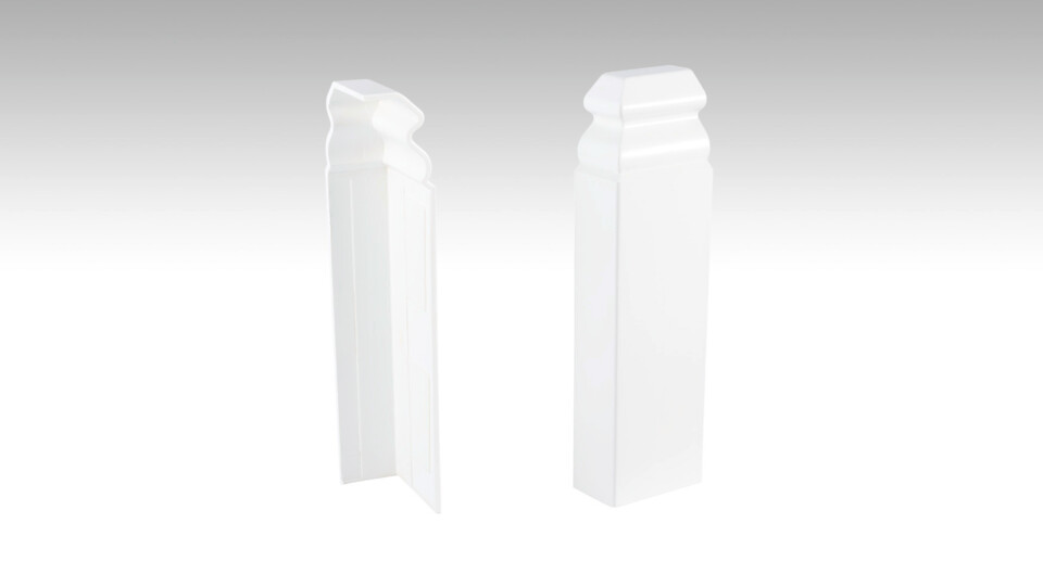 Corner system - profile 13 PK (Hamburg profile) End cap (self-adhesive) White 2001