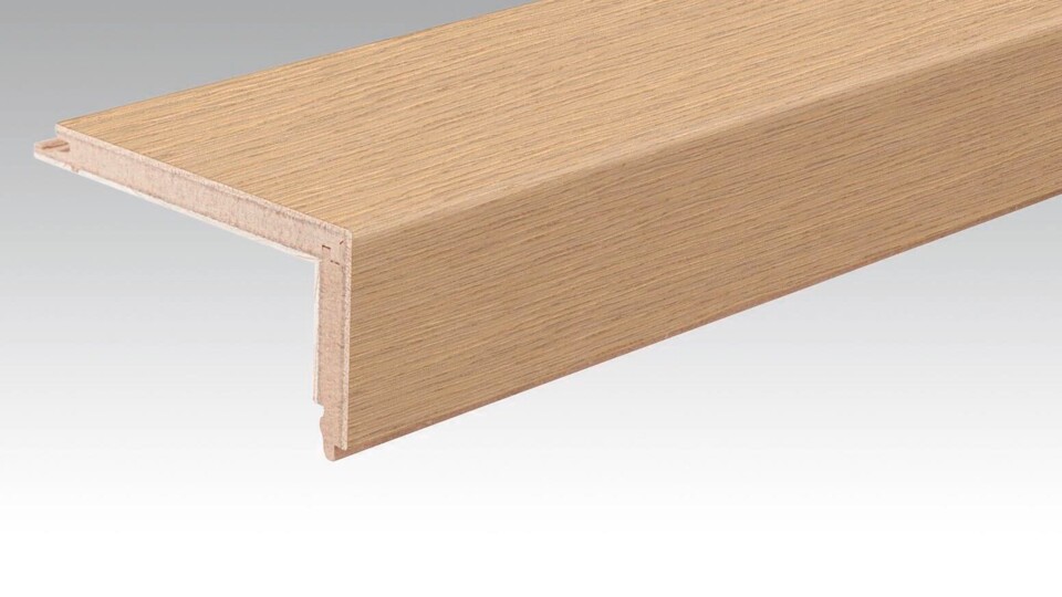 Stair nosing made out of parquet Parquet stair nosing L Pure oak harmonious 09030 naturally oiled