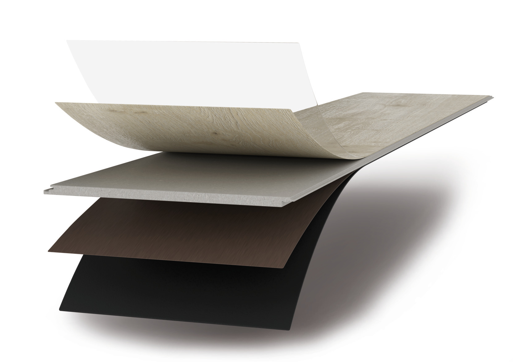 a. Surface Diamond Pro
b. Papier décor antistatique
c. Âme centrale HDF AquaSafe+
d. Imperméabilisation des bords AquaStop
e. Contre-parement assurant une stabilité de forme
f. Couche d’isolation phonique : 2 mm PUR
