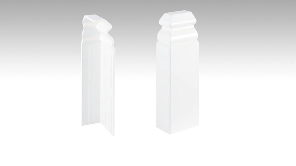 Eckensystem Profil 12 PK (Hamburger Profile) Endkappe (selbstklebend) Weiß 02001