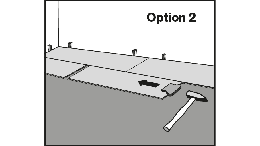 Multiclic Option 2: die kopfseitige Verbindung wird mit einem Schlagklotz und leichten Hammerschlägen hergestellt