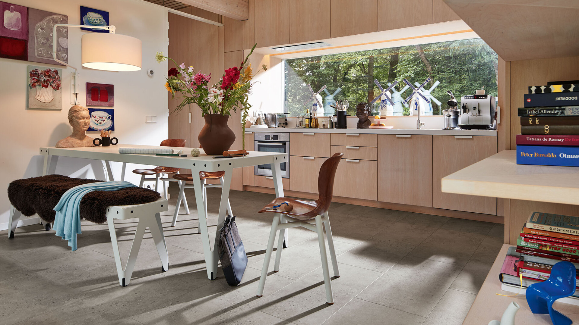 Designboden von MEISTER im Fliesenformat in der Küche