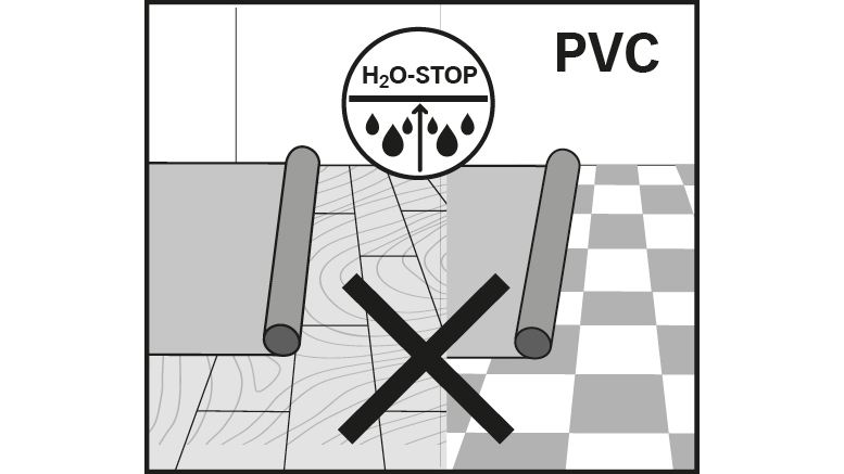 KEINE PE-Folie auf Holzwerkstoffen oder altem PVC